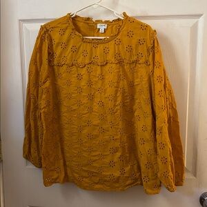 JCrew Golden Eyelet Blouse